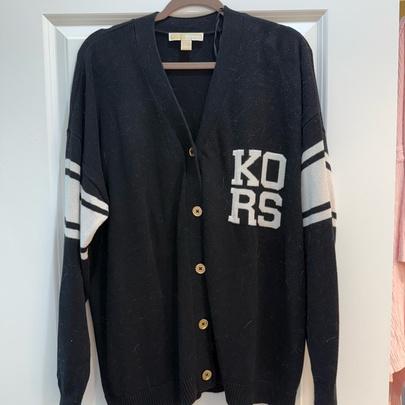 Michael Kors Black and White Cardigan Sweater - Picture 1 of 2